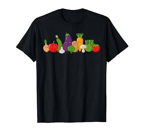 Kawaii Veggies Cute Vegetables Healthy Food Choices Fun Gift T-Shirt