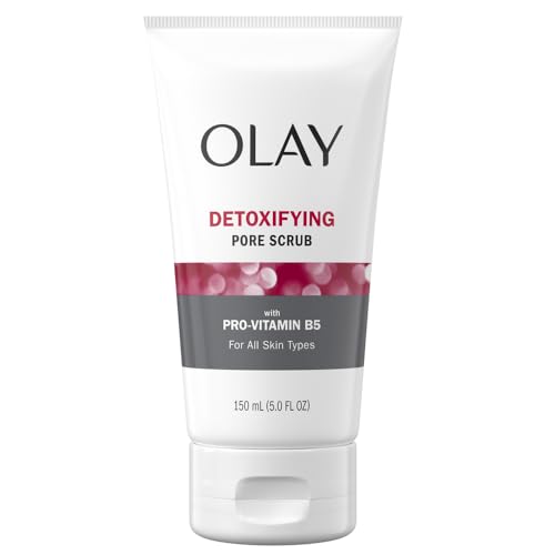 Olay Facial Cleanser Regenerist, Detoxifying Pore Scrub & Exfoliator, 5 Fl Oz (Pack of 3) Packaging may vary