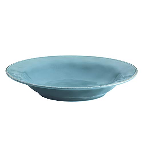 Rachael Ray 14' Round Stoneware Serving Bowl, 14 Inch, Agave Blue