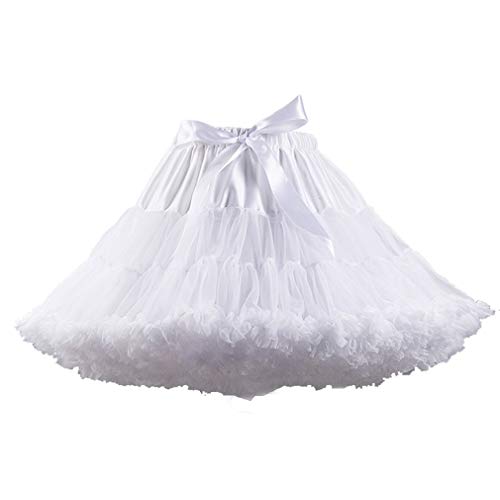 XinChangShangMao Women's Soft Chiffon Petticoat Tutu Skirt White