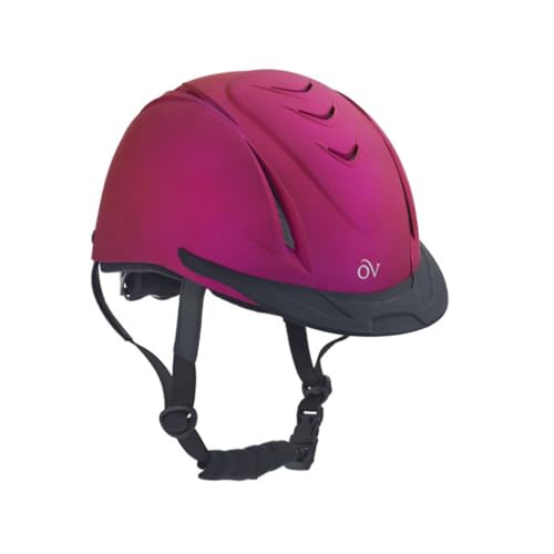 Ovation Adults' Equestrian Horse Riding Lightweight Comfortable Adjustable Low-Profile Metallic Schooler Helmet, Fuchsia, S/MD