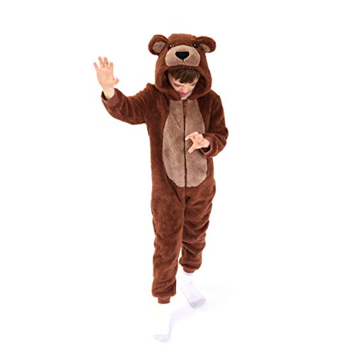 COSUSKET Brown Bear Oneises for Teens, Child One Piece Cartoon Boys Costume