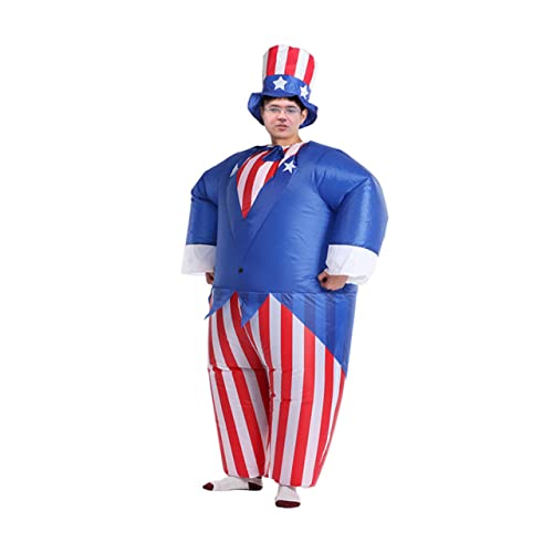 NOLITOY 1 Set Inflatable Costume Uncle Costume Adult American Flag Clothes Halloween Costume Inflatable Patriotic Party Costume Inflatable Usa Flag Costume Snowman Hats Props Cosplay