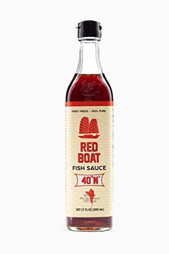 Red Boat Fish Sauce | Premium 40°N Fish Sauce made with just 2 ingredients in Vietnam | Keto, Paleo & Whole 30 | Gluten and Sugar free | 17 fl oz