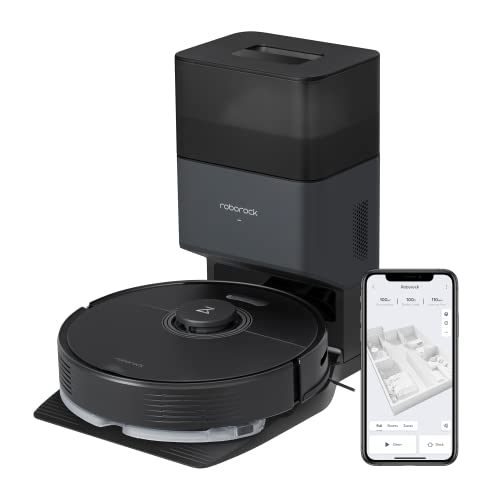 roborock Q7 Max+ Robot Vacuum and Mop with Auto-Empty Dock Pure, Hands-Free Cleaning for up to 7 Weeks, APP-Controlled Mopping, 4200Pa Suction, No-Mop&No-Go Zones, 180mins Runtime, Works with Alexa