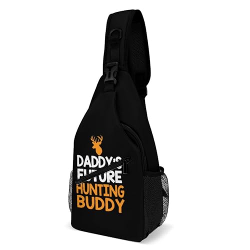 Daddy's Future Hunting Buddy Chest Bag for Men Small Sling Bag Backpack Crossbody Travel Hiking Daypack