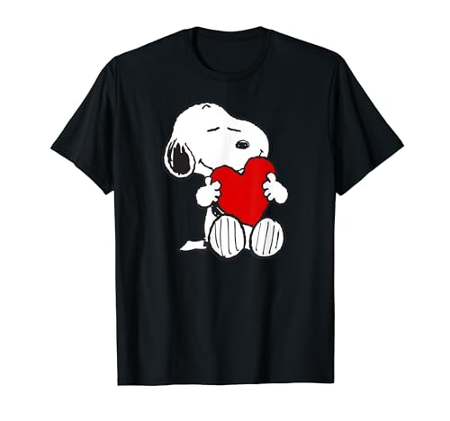 Peanuts Valentine Snoopy Hugging Heart T-Shirt