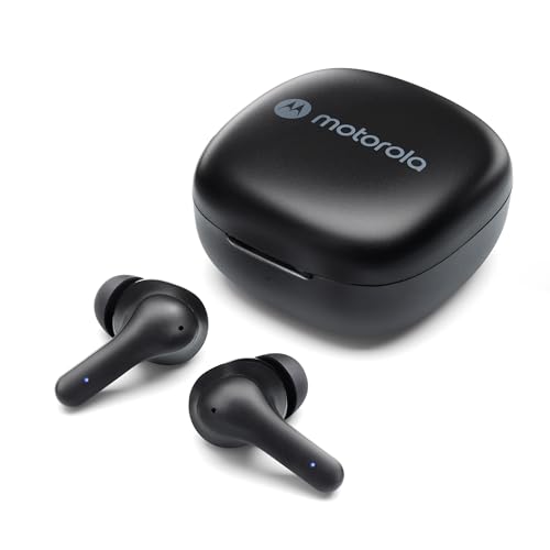Motorola Moto Buds 135 - True Wireless ENC Bluetooth Earbuds with Fast Pair & Micro-Charging Case - IPX5 Water-Resistant, Lightweight Comfort-Fit, Clear Sound - Black