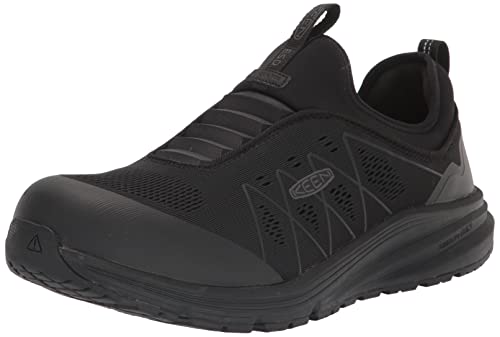 KEEN Utility Men's Vista Energy Shift Low Height Composite Toe ESD Slip On Industrial Work Shoes, Black/Black, 10