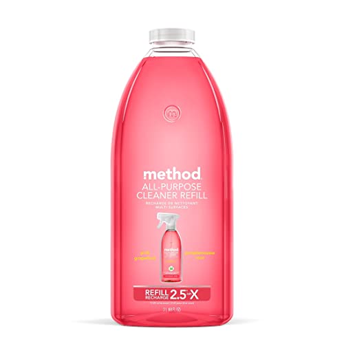 Method All-Purpose Cleaner Refill, Pink Grapefruit, Plant-Based and Biodegradable Formula Perfect for Most Counters, Tiles and More, 68 Fl Oz, (Pack of 1)
