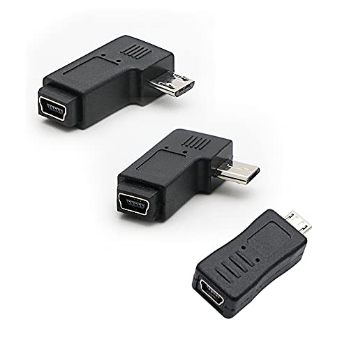 rgzhihuifz USB Micro to Mini Adapter, 3-Pack, Black