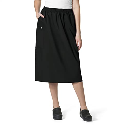 WonderWink WonderWORK Women’s Pull-On Cargo Skirt — Black, Medium
