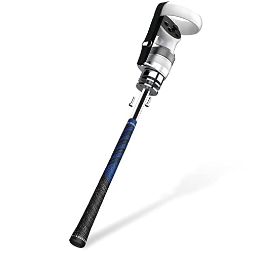 Weighted VR Golf Club Handle Accessory for Meta Quest 2 / Quest Pro (2023UPGRADED VERSION), Aluminum Golf Club Attachment with Metal Adjustable Weights and Secure Reinforced Straps