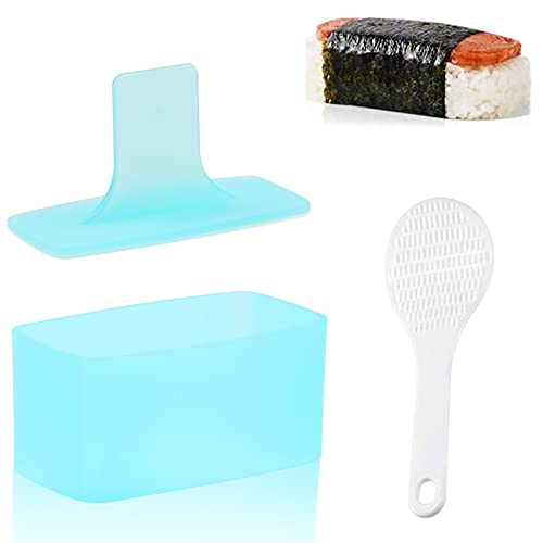 Non Stick Musubi Maker Press, Onigiri Sushi Rice Mold, Musubi Luncheon Meat Maker Mold with Small Rice Paddle (1 Pack)