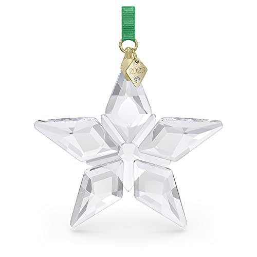 Swarovski Annual Edition 2023 Ornament, Clear Crystal Star with 97 Facets, Gold-Tone Finished Tag, Part of the Swarovski Annual Edition Collection