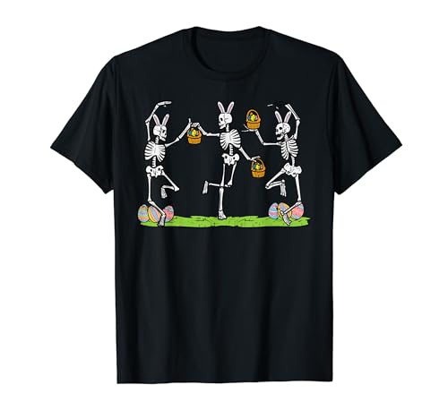 Easter Skeletons Dancing Funny Bunny Bones Women Men Kids T-Shirt