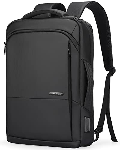 Muzee 3in1 Slim Business Backpack Laptop Backpack For Men with Executive Briefcase Casual Daypack Fits 15.6 Inch Laptop USB Port Black