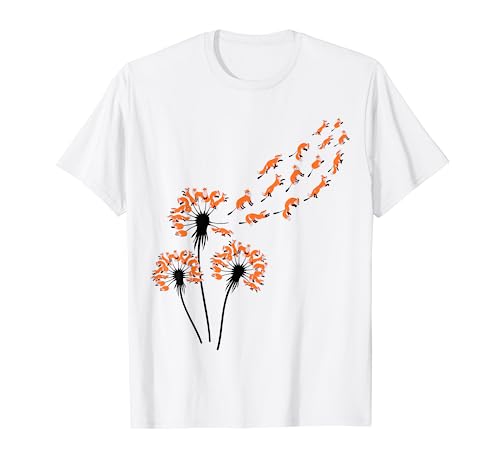 Flower Dandelion Foxes Shirt for Fox Lover | Fox T-Shirt