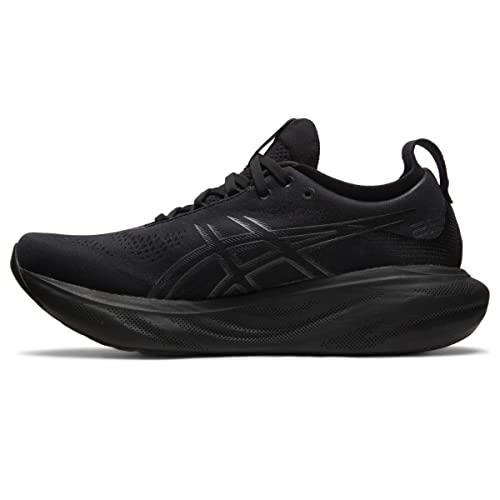 ASICS Men's Gel-Nimbus 25 Running Shoes, 12, Black/Black