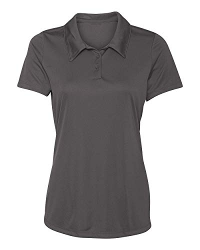 Women's Dry-Fit Golf Polo Shirts 3-Button Golf Polo's in 20 Colors XS-3XL Shirt Graphi-L Graphite