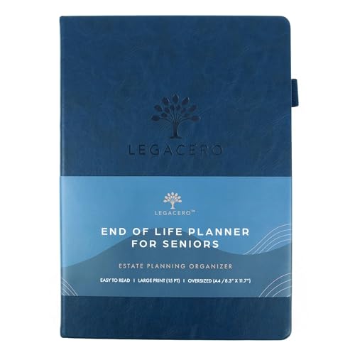 Legacero - End of Life Planner for Seniors. Estate Planning Organizer & Final Wishes Planner for When Im Gone. A4 Beneficiary Planner, Death Book Planner & When I Die Planner for Next of Kin.