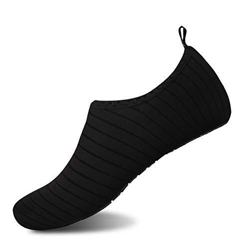 NING MENG Womens Mens Water Shoes Swimming Socks Barefoot Beach Pool Shoes Quick-Dry Aqua Yoga Socks Surf Beach Shoes(Black,9.5/10.5 Women,8.5/9 Men)