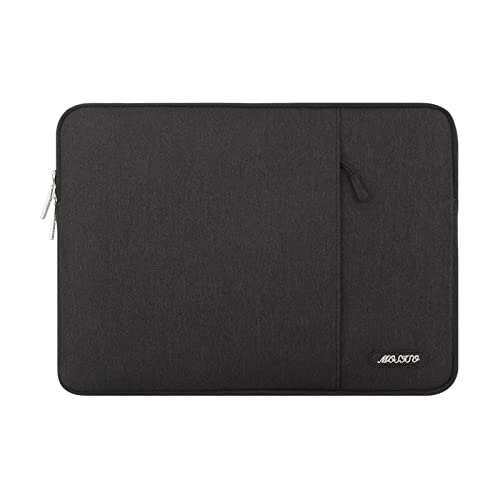 MOSISO Laptop Sleeve Bag Compatible with MacBook Air/Pro, 13-13.3 inch Notebook, Compatible with MacBook Pro 14 inch M3 M2 M1 Chip Pro Max 2024-2021, Polyester Vertical Case with Pocket, Black