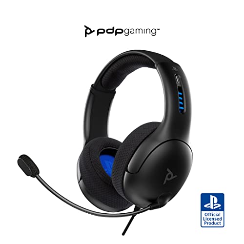 PDP Gaming LVL50 Wired Headset With Noise Cancelling Microphone: Black - PS5/PS4