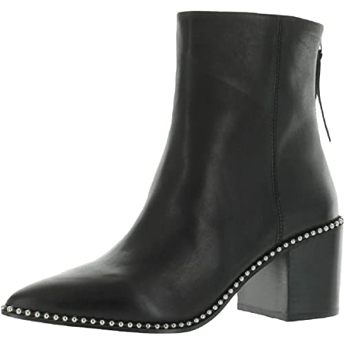 Steve Madden Women's Aquarius Ankle Boot, Black Leather, 8