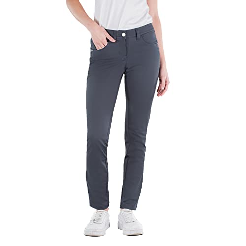 Monono Women's Classic Slim Fit Stretch Pants Wrinkle-Resistant Original Regular Rise | Casual Pants Premium Quality Pants,Business Casual Pants for Women, Casual Work Pants Women (Size 3, Gray)