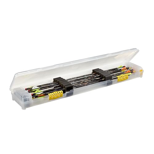 Plano Bow Max Compact Arrow Case, Clear, Archery and Archery Accessory Storage, Hard Bow Case, Holds Up to 28 Arrows, Customizable Organization, 37in. x 7.5in. x 3in.