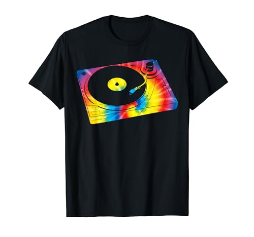 Retro Record Player Turntable Tie Dye Music Lover Gift T-Shirt