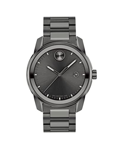 Movado Men's Bold Verso Swiss Quartz Watch with Stainless Steel Strap, Grey, 21 (Model: 3600860)