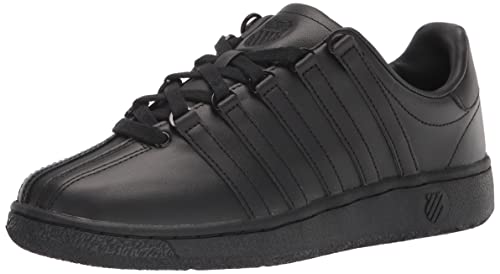 K-Swiss Men's Classic VN Leather Sneaker, Black/Black, 10.5 M