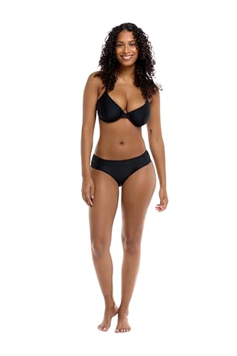 Body Glove Women's Standard Smoothies Nuevo Contempo Solid Full Coverage Bikini Bottom Swimsuit, Black, X-Large