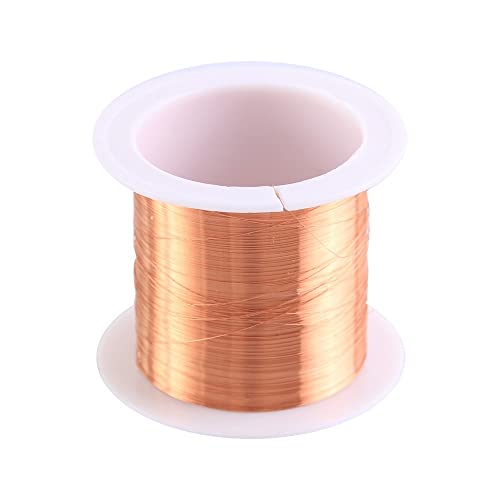 0.1mm Copper Wire, 50m Enameled Magnet Winding Wire High Temperature Resistance Craft Wire for Transformers Inductors（Random Scroll Color）