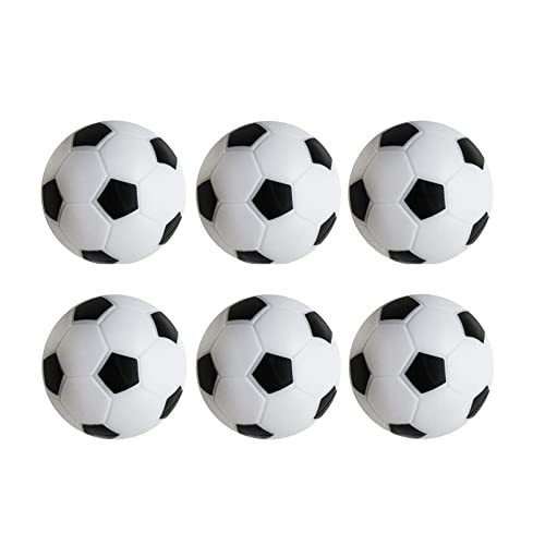 CABAX Foosball Table Replacement Foosballs, 36mm Game Table Size Black and White Tabletop Soccer Balls - 6 Pack