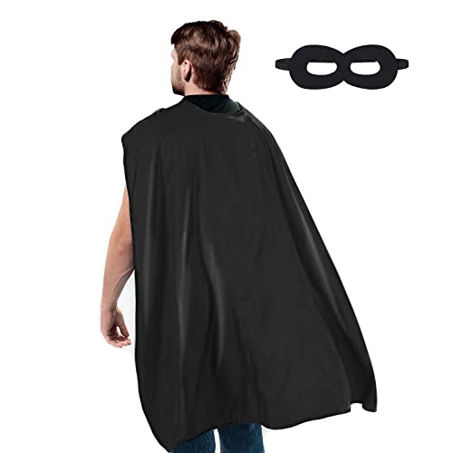 Adult Superhero Capes and Masks - Halloween Vampire Capes Party Dress Up Superhero Costume(Black)