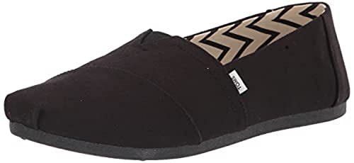 TOMS Women's, Alpargata Recycled Slip-On Solid Black 7.5 M