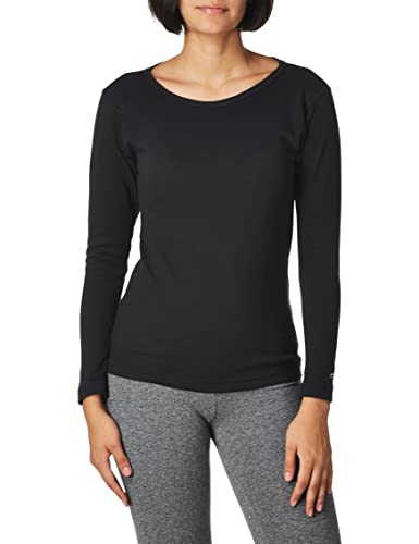 Duofold Women's Mid Weight Wicking Thermal Shirt, Black, Medium