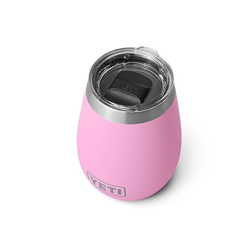 YETI Rambler 10 oz Wine Tumbler, Vacuum Insulated, Stainless Steel with MagSlider Lid, Power Pink