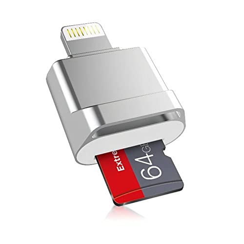 Apple MFi Certified Lightning to Micro SD Card Reader for iPhone, iPad - Supports iOS 13, exFAT & FAT32