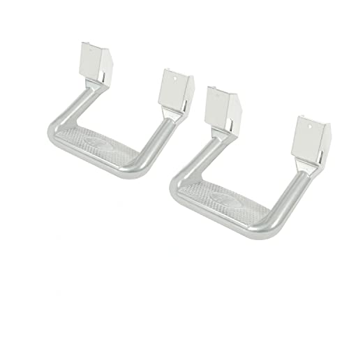 KUAFU Universal Side Step Compatible with 1967-2020 Chevrolet GMC Ford Dodge Toyota Nissan Jeep Isuzu Mitsubishi Mazda Pickups & Trucks 2PCs Polishing Aluminum - Silvery