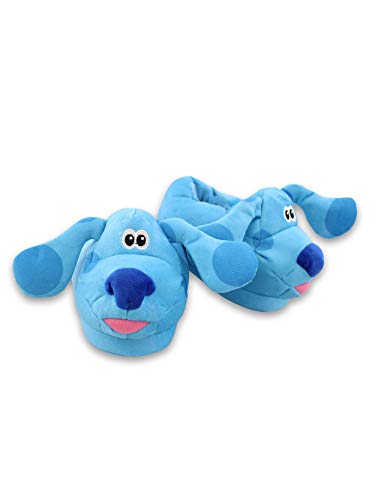 Nickelodeon Blue's Clues & You Blue Slip On Plush 3D Toddler Slippers (5-6 M US Toddler, Blue)