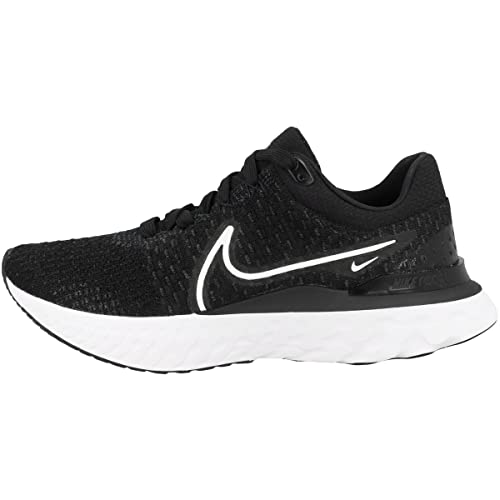 Nike Womens React Infinity Run FK 3 Active Running Shoes B/W 10 Medium (B,M) Black/White