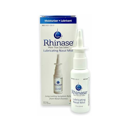 Rhinase Allergy Relief Saline Nasal Spray – Steroid Free, Dual Wetting Agent & Salt Formulation, 300 Sprays for Dry Nose, Allergy, nosebleeds from Nasal Dryness