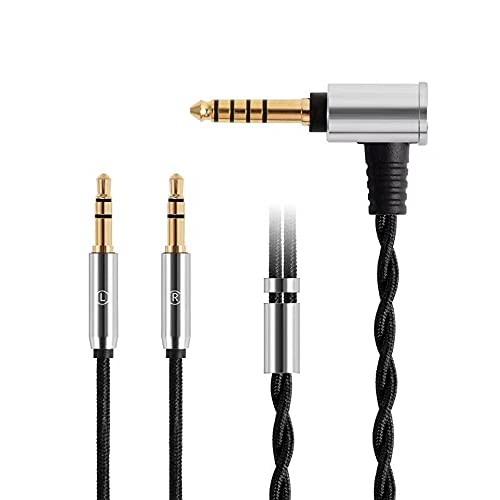 FAAEAL Replacement Cable for Hifiman SUNDARA Ananda,Upgrade Cable for Hifiman HE4XX/HE-400i/HE560/HE-350/HE1000 Headphones 2.5mm/3.5mm/4.4mm to Dual 3.5mm Jack Male Cord 1.45meters/4.7ft (4.4mm Jack)