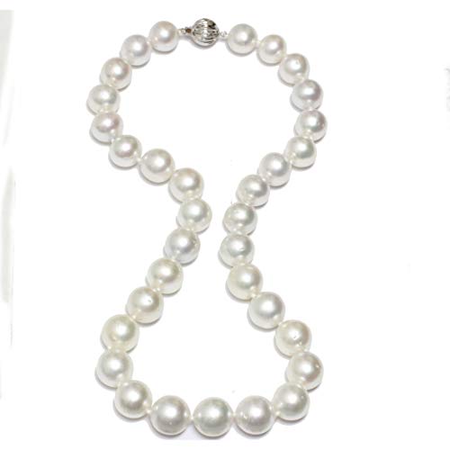 South Sea Pearl Necklace for Women 14 - 11mm Princess Length 18' 14k White Gold