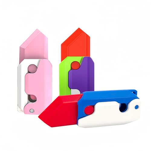 3pcs Retractable Flip Flop Fidget Toy Knife Folding, Chua Chua Carrot Knife Toy, Turnip Toy Knife, 3D Gravity Knife Toy, 3D Gravity Plastic, Toy Switchblade, Printing Knife(3pcs)