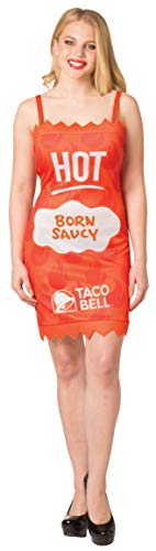 Taco Bell Sauce Packet Dress Hot Costume, Size S-M Orange